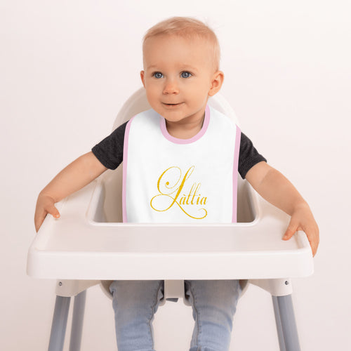 Lattia Gold Embroidered Baby Bib